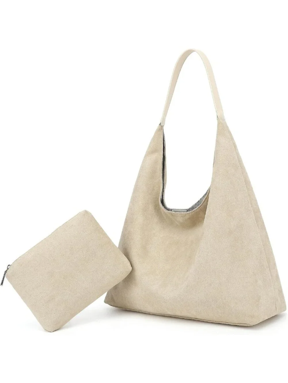 Soft Suede Slouchy Tote Bag for Women, Large Capacity Vintage Hobo Handbag